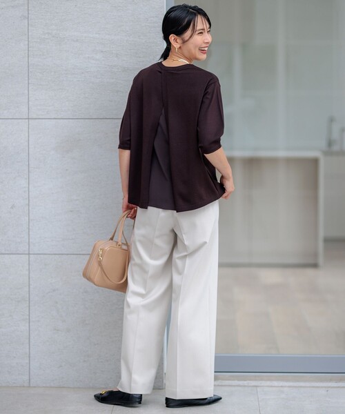 パンツ 「CLASSY.2月号掲載/洗える」TRストレッチギャバ ワイドパンツ レディース_18