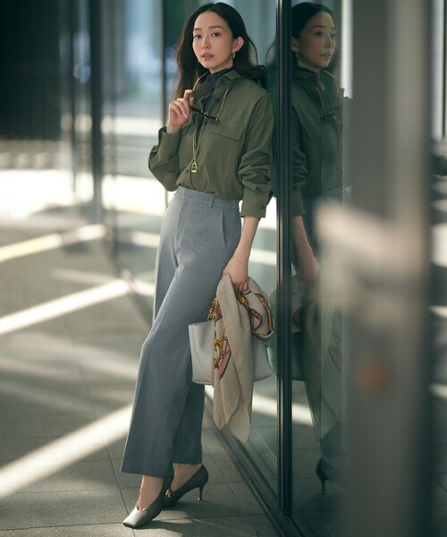 パンツ 「CLASSY.2月号掲載/洗える」TRストレッチギャバ ワイドパンツ レディース_20