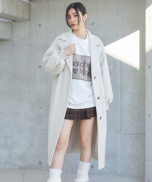 新品未使用　UNITED ARROWS ボアロングコート ホワイト、グレー38 新品未使用UNITED ARROWS ボアロングコート ホワイト、グレー38