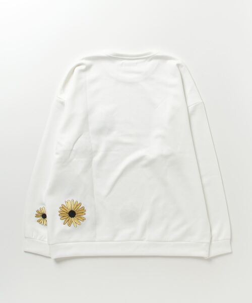 ATELANE ソフト ダンボールポンチ フラワー刺繍 プルオーバー M ATELANE トレーナー スウェット ATELANE/ダンボールポンチ