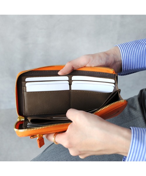 JOYA 財布 バイカラー牛革 L字ファスナー長財布 レディース