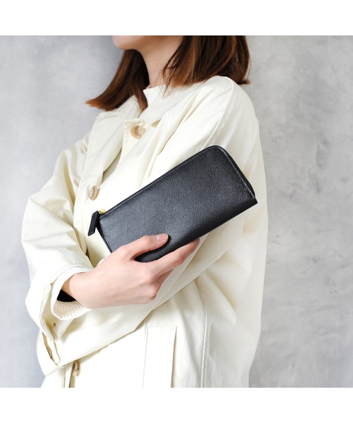 JOYA 財布 バイカラー牛革 L字ファスナー長財布 レディース