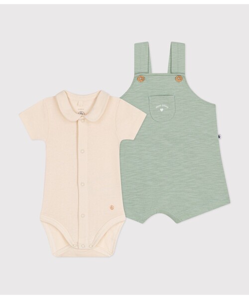 PETIT BATEAU（プチバトー） サロペット オーバーオール ベビー2点 