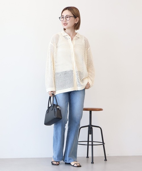 新品✴︎高品質✴︎カシミヤ80%しっとり*リラックスシルエット*ニットパンツ AMERICAN HOLIC パンツ 透かし編みニットパンツ レディース