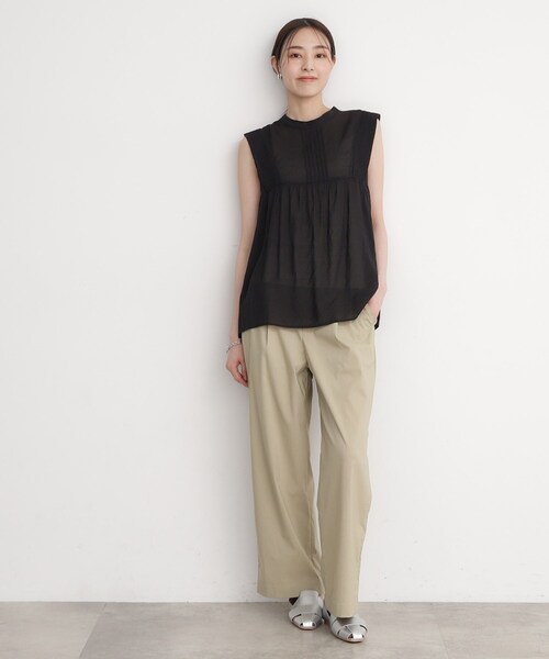 THE SHOP TK ブラウス シャツ 刺繍タックノースリーブブラウス