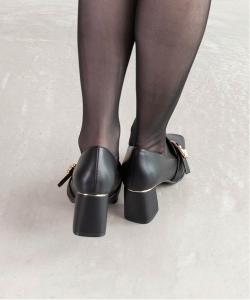 RANDA（ランダ） ローファー ビジューバックルヒールアップシューズ