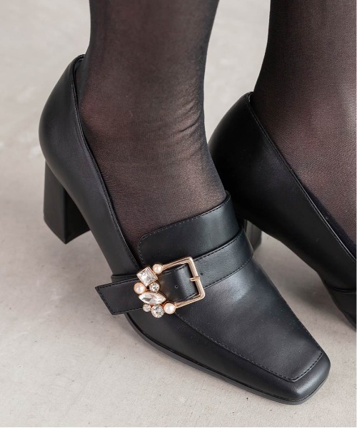 randa 専用出品です！ RANDA（ランダ） ローファー ビジューバックルヒールアップシューズ