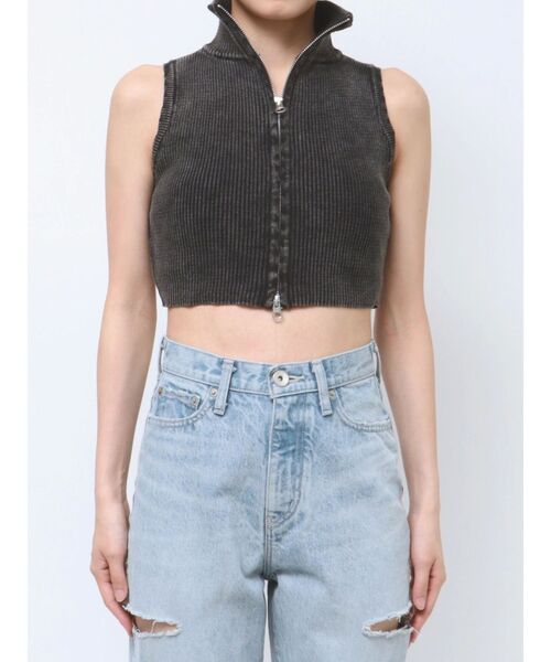 GYDA（ジェイダ） タンクトップ ノースリーブ ブリーチWファスナー