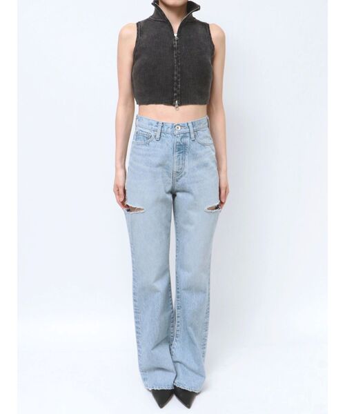 GYDA（ジェイダ） タンクトップ ノースリーブ ブリーチWファスナー