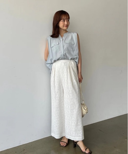 ブラウス シャツ ダブルポケットタックデザインブラウス「低身長・小柄女性」 レディース ブラウス シャツ ダブルポケットタックデザインブラウス「低身長