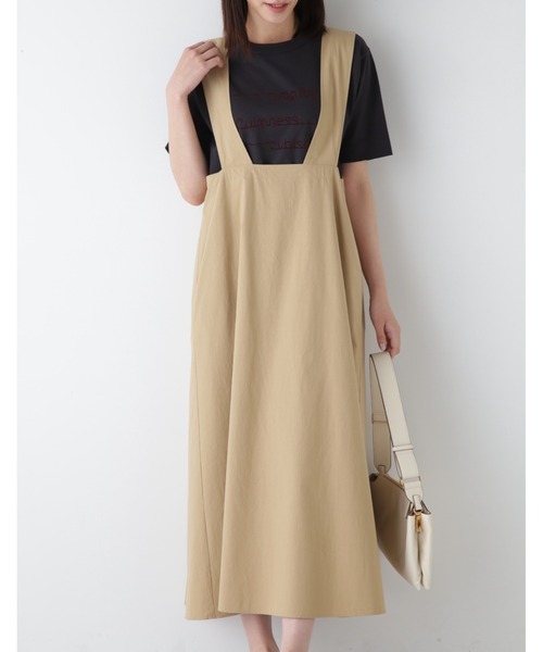 human woman（ヒューマンウーマン） ジャンパースカート 近江晒