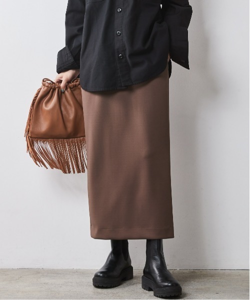 CHIC STYLE スカート ダブルジャージタイトロングスカート