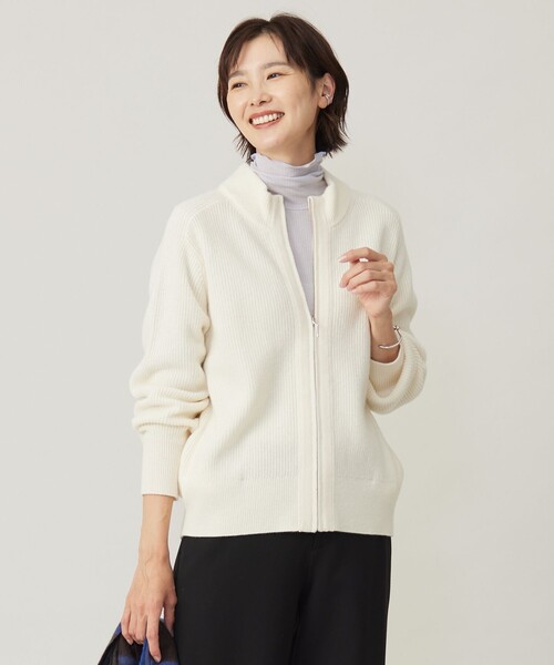 ニット セーター 「洗える」CAT ジップアップブルゾン ニット レディース ニット セーター 「洗える」CAT ジップアップブルゾン