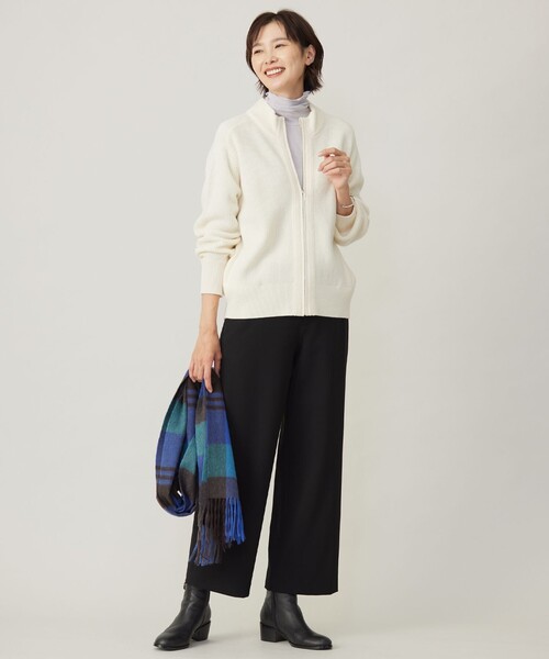 ニット セーター 「洗える」CAT ジップアップブルゾン ニット レディース ニット セーター 「洗える」CAT ジップアップブルゾン