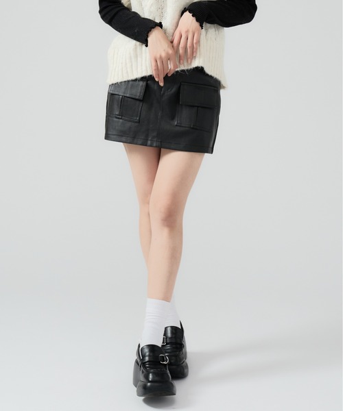 Chick スカート Fake Leather Mini Skirt / フェイクレザーミニ