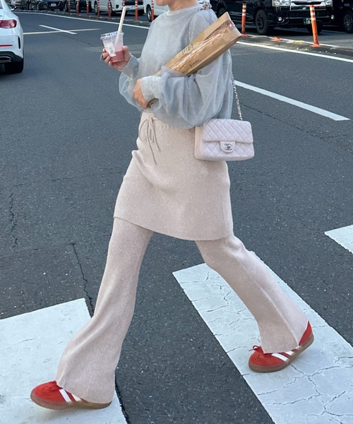 Alley Tokyo パンツ リブニットスカートパンツセット レディース Alley Tokyo パンツ リブニットスカートパンツセット レディース