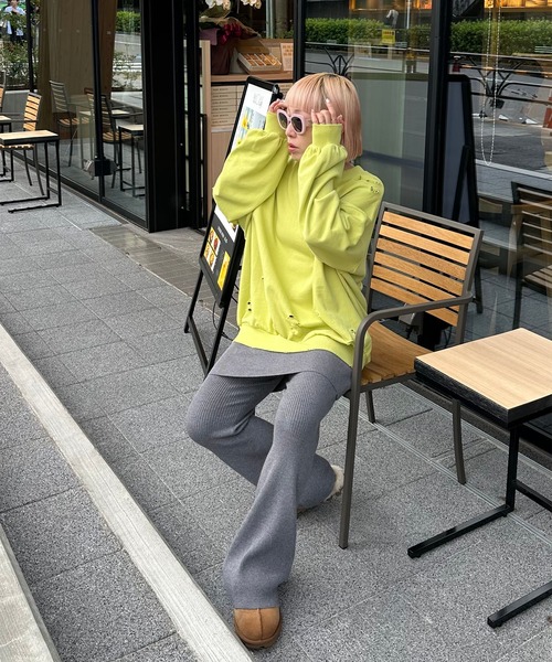 Alley Tokyo パンツ リブニットスカートパンツセット レディース Alley Tokyo パンツ リブニットスカートパンツセット レディース