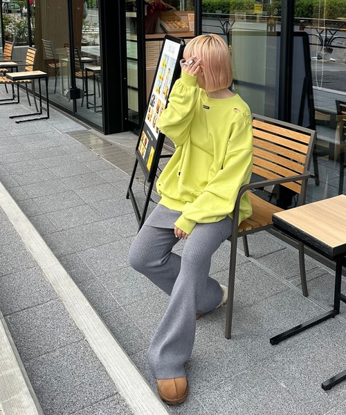 Alley Tokyo パンツ リブニットスカートパンツセット レディース 