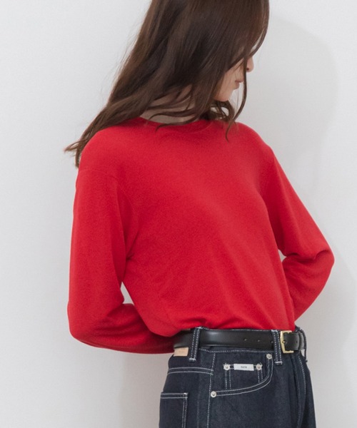 ルーズ メッシュ ロンT 2色 シアー ヘンリーネック 韓国 cr9176 HEILIS tシャツ 「新色追加」ベーシックシアーロングスリーブ