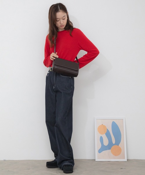pelleq シアーロングスリーブカットソー　レッド　 新品未使用 pelleq シアーロングスリーブカットソー レッド 新品未使用