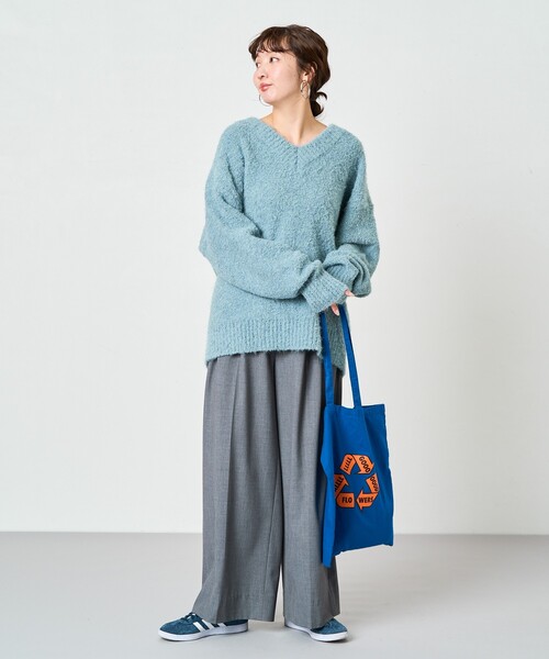 FREAK'S STORE ニット セーター 限定展開 ミニ ブークレ Vネック