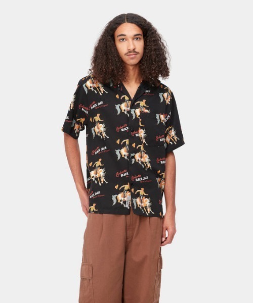 Carhartt ブラック 半袖シャツ CARHARTT (カーハート) 21AW ポケット 半袖Tシャツ ブラック