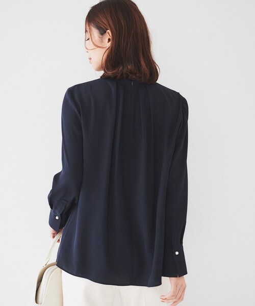 UNTITLED ブラウス シャツ 「通勤」ジョーゼット タックブラウス