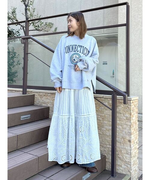 トレーナー スウェット NUTMEG別注 サイドスリットロゴスウェット