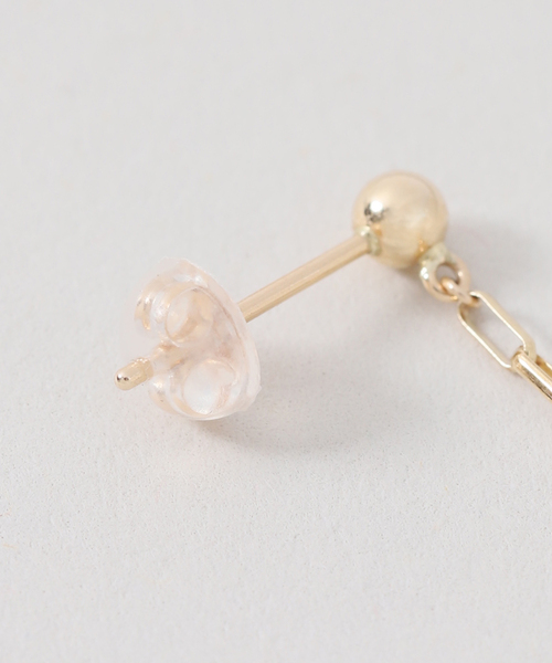 Lilas ピアス バロックパール10mmチェーンピアス K10（両耳