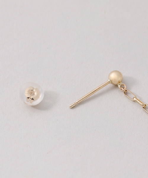 Lilas ピアス バロックパール10mmチェーンピアス K10（両耳