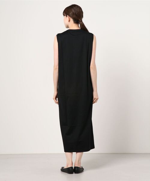ATON ノースリーブワンピース ブラック HIGH TWIST WOOL | SLEEVELESS DRESS – ATON | エイトン