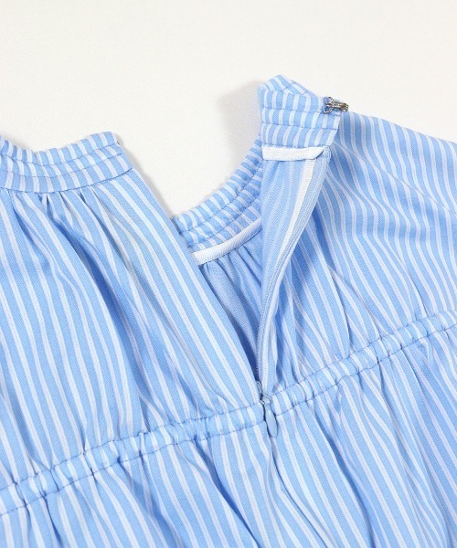 STUDIO PICONE 半袖ストライプワンピース STUDIO PICONE ワンピース ストライプ柄冷感ノースリワンピース
