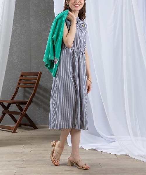 PICONE ストライプ柄 7部ワンピース 38size