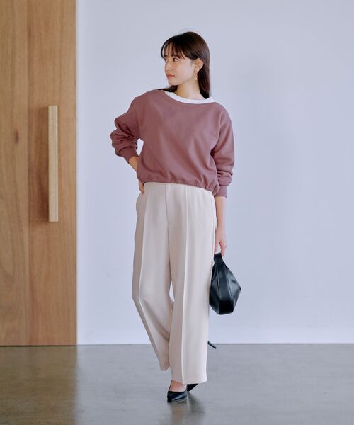 トレーナー スウェット ボートネックドロストスウェット 「低身長・小柄女性」 レディース メンズ トレーナー スウェット ボートネックドロストスウェット 「低