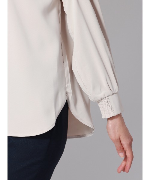 完売♡ラウンドネックブラウス ラウンドネックブラウス／長袖／ウォッシャブル／NIR＋UVカット／無地