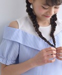 ブラウス シャツ キッズ タンクドッキング肩あ...の詳細画像2
