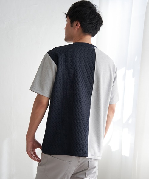 ikka（イッカ） tシャツ フクレジャカードワッフル切り替えTシャツ