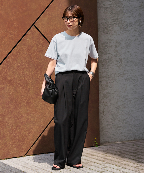 FRAMeWORK パンツ リネンライククロスタックパンツ レディース