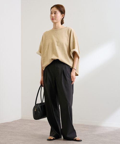 FRAMeWORK パンツ リネンライククロスタックパンツ レディース