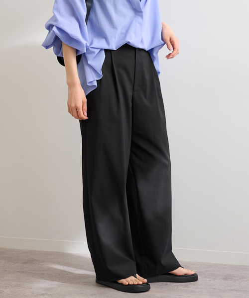 FRAMeWORK パンツ リネンライククロスタックパンツ レディース