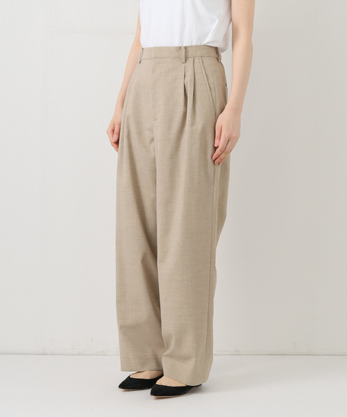FRAMeWORK パンツ リネンライククロスタックパンツ レディース