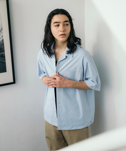 新品　Sasquatchfabrix. オープンカラーシャツ　ネイビー 新品 Sasquatchfabrix. オープンカラーシャツ ネイビー 新品