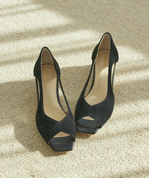 PICHE ABAHOUSE バタフライカットオープントゥパンプス バタフライカット スクエアオープントゥパンプス｜OUTLET