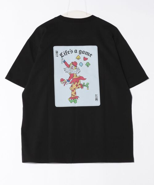 tシャツ a.p.o.v. バックジョーカートランプビッグプリントオーバー