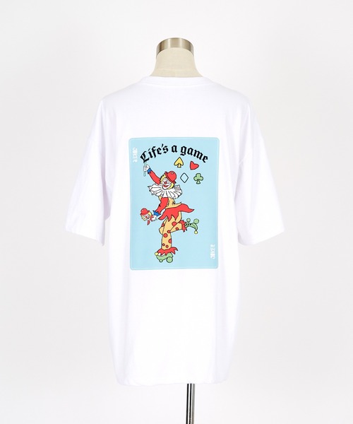 tシャツ a.p.o.v. バックジョーカートランプビッグプリントオーバー