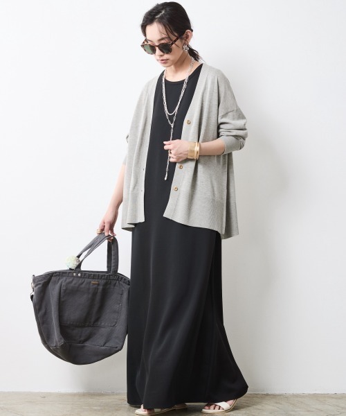 CHIC STYLE ワンピース ノースリーブAラインロングワンピース
