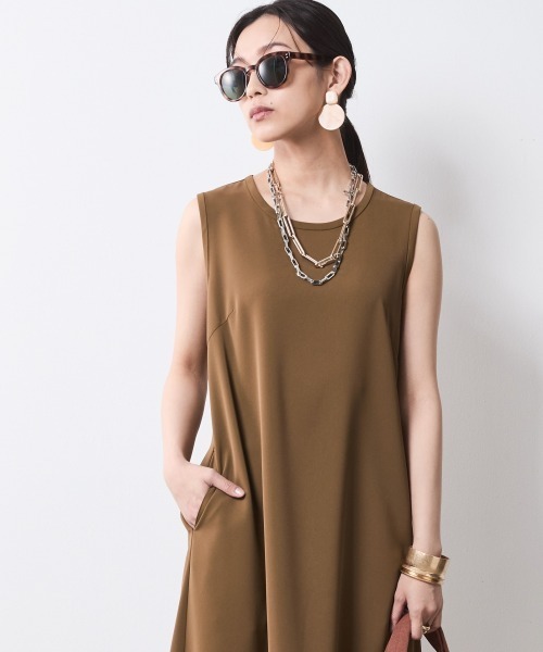 CHIC STYLE ワンピース ノースリーブAラインロングワンピース
