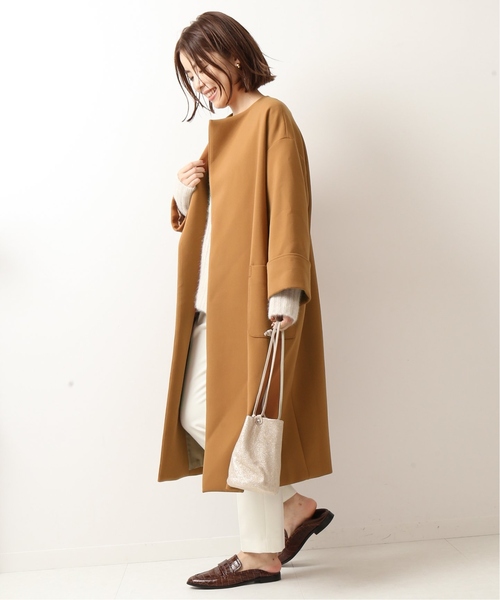 「Spick & Span」 ノーカラーコート 36 グレー レディース_画像4