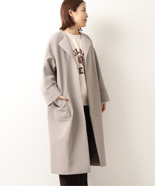 「Spick & Span」 ノーカラーコート 36 グレー レディース_画像9