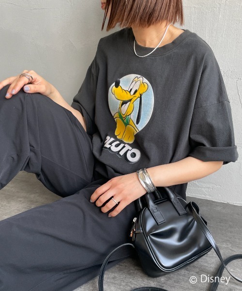 tシャツ 「JEANS FACTORY CLOTHES/ジーンズファクトリークローズ」 PLUTO / ダメージ キャラクターTシャツ レディース メ Jeans Factory Clothes [ジーンズファクトリークローズ] PLUTO